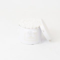 Large White Suede Round Box